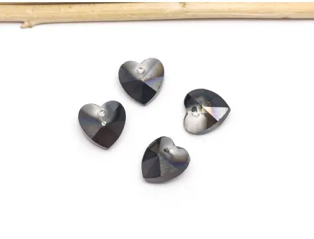 Pandantiv sticla 10mm gri grafit