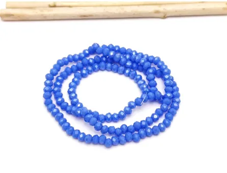 Margele cristal rondel 3x2mm albastru  opac lustered (sirag)