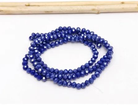 Margele cristal rondel 3x2mm albastru navy opac lustered (sirag)