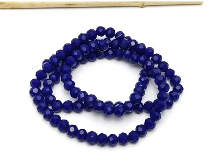 Margele cristal rondel fatetat 4x3mm blue opac (sirag)