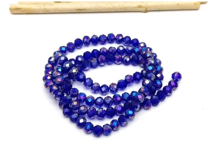 Margele cristal rondel fatetat 4x3mm blue AB (sirag)