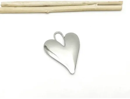 Pandantiv charm inima din otel inoxidabil 304 - 33x25x3mm
