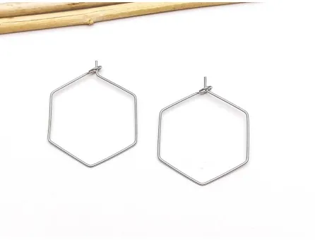 Tortite cercei otel inoxidabil 304 hexagon 32x26x24mm (2buc)