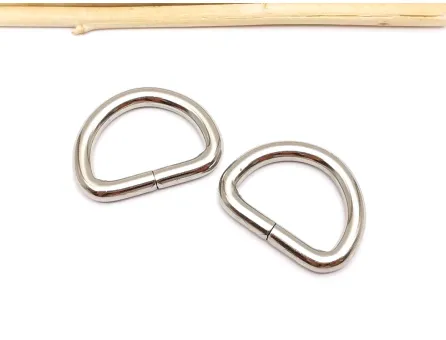 Inel D pentru genti argintiu 27x20mm, grosime 3.5mm