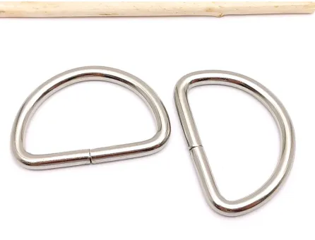 Inel D pentru genti argintiu 34x27mm, grosime 3.5mm