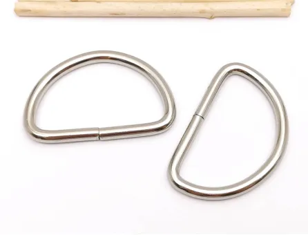 Inel D pentru genti argintiu 44x29mm, grosime 3.5mm