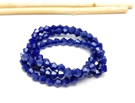 Margele cristal biconic 4mm blue opac lustered (sirag)