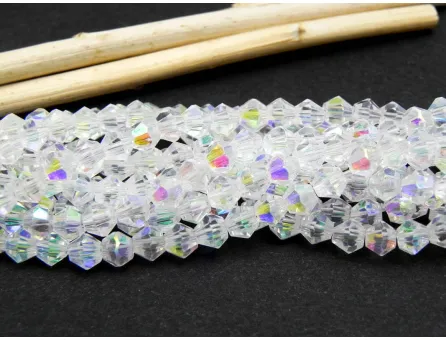 Margele cristal biconic 4mm transparent AB (sirag)
