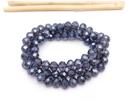 Margele cristal rondel fatetat 6x4mm indigo inchis lustered (sirag)