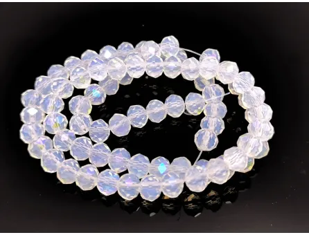 Margele cristal rondel fatetat 6x4mm opal heliotrop (sirag)