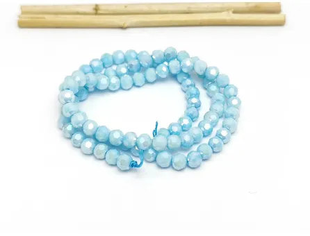 Margele cristal rotund fatetat 4mm aqua opac lustered (sirag)