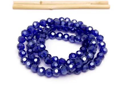 Margele cristal rotund fatetat 6mm blue inchis lustered (sirag)