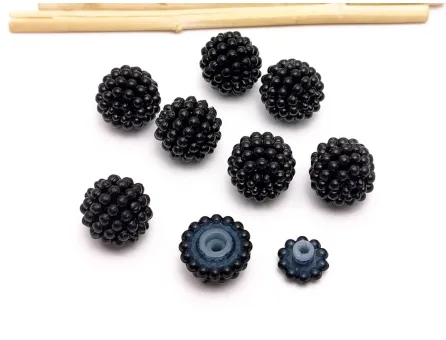 Margele acrilice mure 12mm negru (50buc)