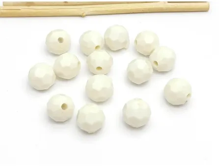Margele acrilice fatetate 10mm ivory (50buc)