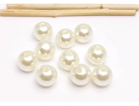 Margele acrilice perlate 12mm ivory (25buc)