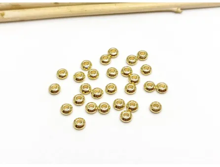 Margele otel inoxidabil 304 disc 4x2mm placat cu aur 18K (1buc)