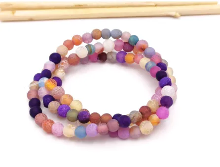 Sirag agate frosted 4mm multicolor