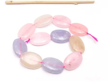 Sirag scurt Jad oval 18x13mm mix pastel