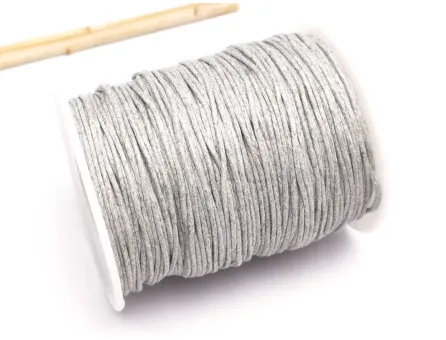 Rola ata bumbac cerata grosime 1mm gri (80m)