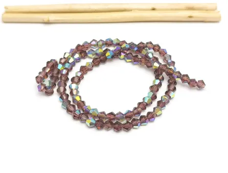 Margele cristal biconic 3mm ametist AB (sirag)