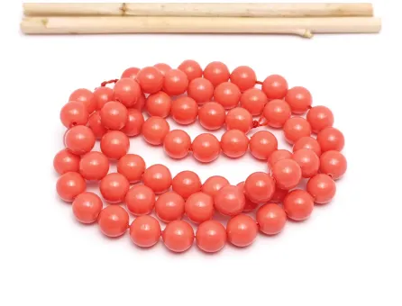 Sirag perle tip Mallorca 6mm portocaliu coral opac