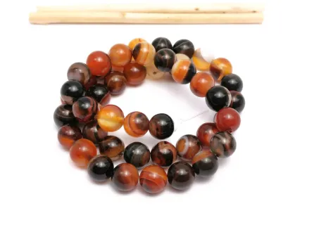 Sirag agate striped sfere 8mm maroniu