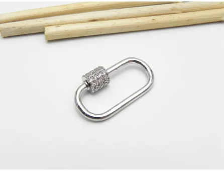 Inchizatoare cubic zirconia cu filet 25x16mm argintiu