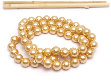 Sirag perle tip Mallorca 6mm caramel deschis