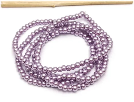Perle de sticla 3mm mov lavanda (sirag)