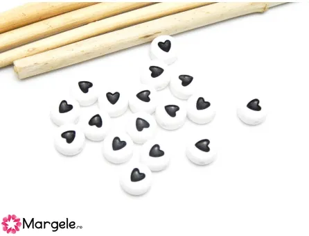 Margele acrilice inima 7x4mm (10buc)