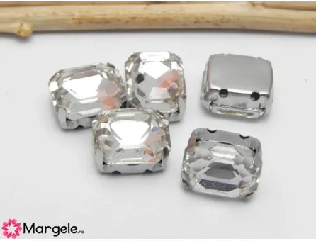 Distantier montee cu rhinestone de cristal 10x8mm crystal