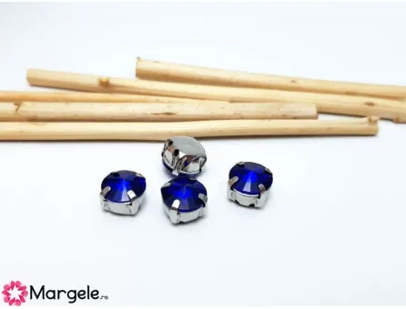 Distantier montee cu rhinestone de cristal 9mm blue (1buc)