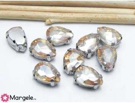 Distantier montee cu rhinestone de cristal 10x8mm golden shadow