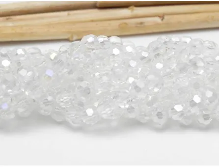 Margele cristal rotund fatetat 4mm transparent ab (sirag)
