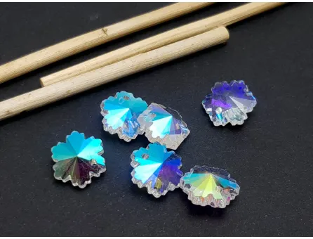 Pandantiv sticla fulg de nea 14mm transparent AB