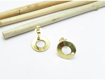 Tortite cercei otel inoxidabil 304 auriu cu opritor 10mm (2buc)