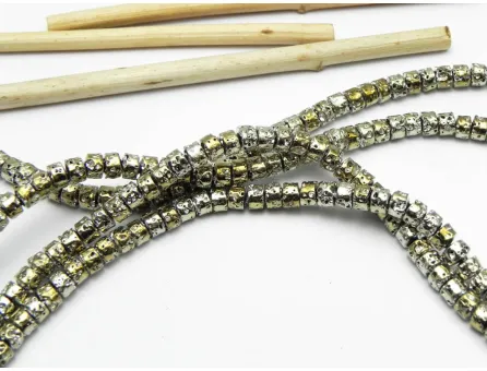 Sirag lava electroplacata rondel 4x3mm auriu pal