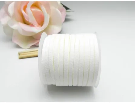 Rola snur suede 3mm alb