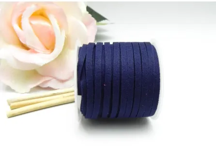 Rola snur suede 3mm albastru inchis
