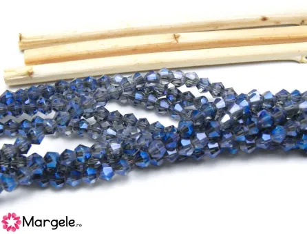 Margele cristal biconic electroplacat 2x3mm midnight blue (sirag)