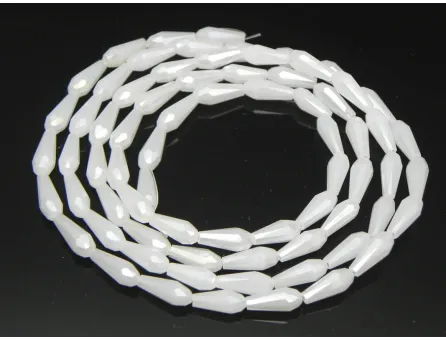 Margele cristal picatura 10x4mm alb opal opac AB (sirag)