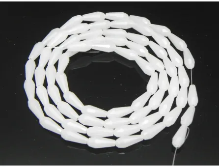 Margele cristal picatura 10x4mm alb opal (sirag)