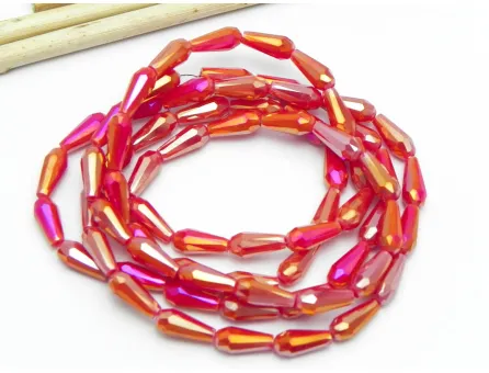 Margele cristal picatura 10x4mm rosu opac AB (sirag)