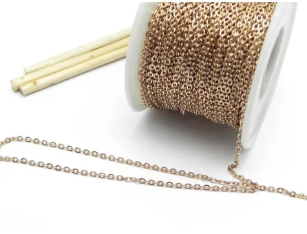 Lant otel inoxidabil rose gold 2.5x2x0.4mm (1m)