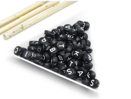 Margele acrilice litere 7x4mm mix (50buc)