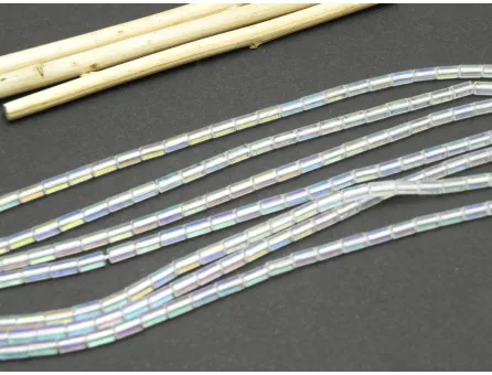 Margele de sticla 5x2.5mm transparent AB (sirag)