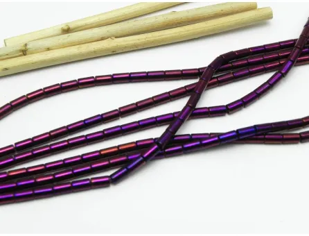 Margele de sticla 5x2.5mm mov metalic (sirag)