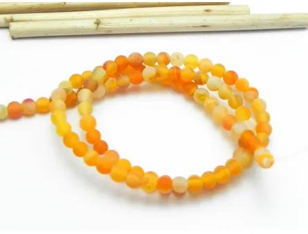 Sirag agate frosted 4mm portocaliu