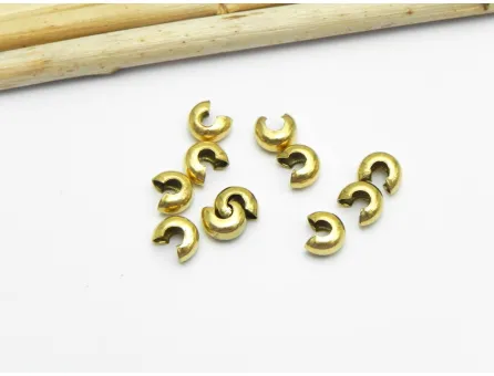 Acoperitor crimp otel inoxidabil 4x3.5mm placat cu aur 18K (1buc)