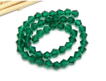 Margele cristal biconic 6mm smarald (sirag)